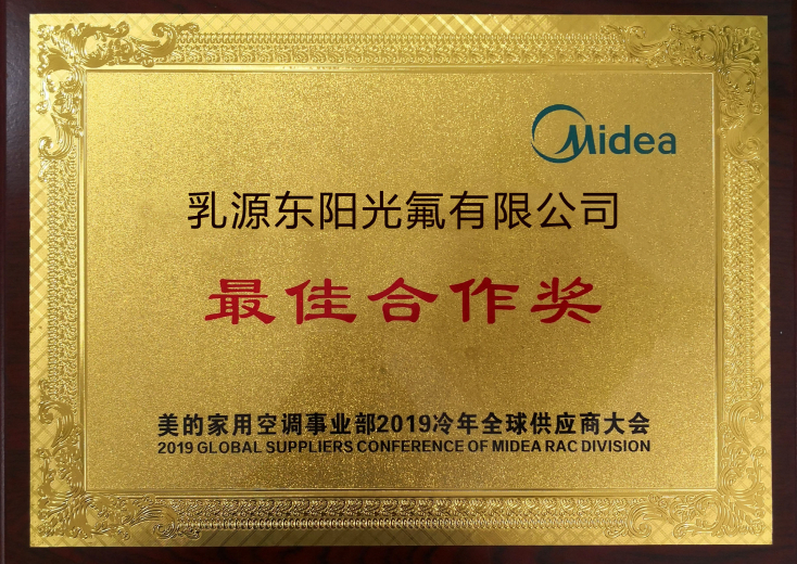 2019年-荣获与美的最佳合作奖